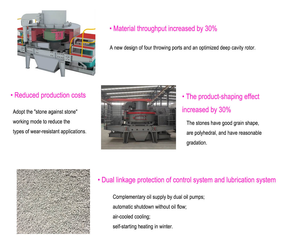 VSI Sand Making Machine Features